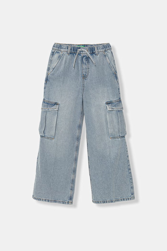 United Colors of Benetton jeansy wide leg dziecięce niebieski 4KEHCF05I.G.Stagionale