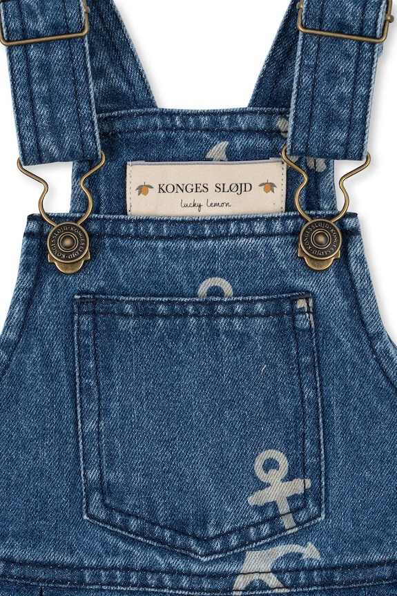 Detské nohavice na traky Konges Sløjd MAGOT OVERALLS GOTS tmavomodrá KS104361.PreSpring