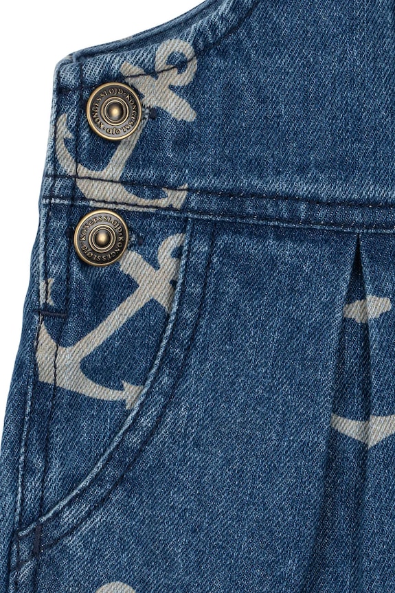 Detské nohavice na traky Konges Sløjd MAGOT OVERALLS GOTS KS104361.PreSpring tmavomodrá