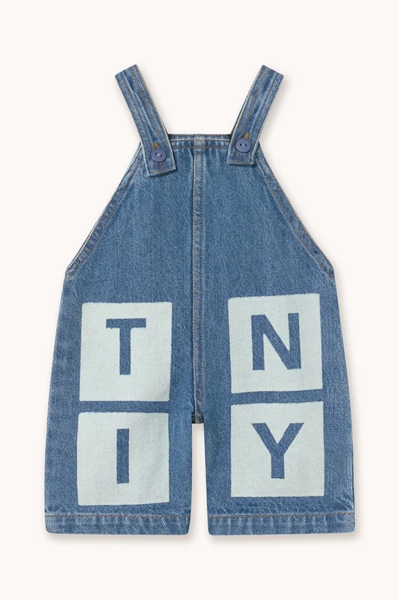 Tinycottons salopette bambino in denim TINY DENIM DUNGAREE BABY salopette blu SS26.350