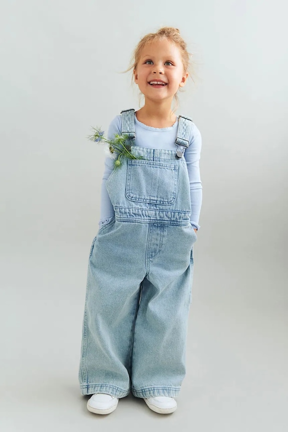 Wheat salopete din denim pentru copii Produs pentru bebe albastru 2780.432.GOTS
