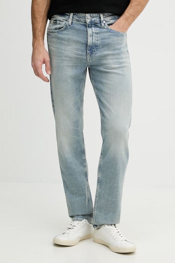 BOSS jeansy straight męskie C-OGDEN niebieski 50557373