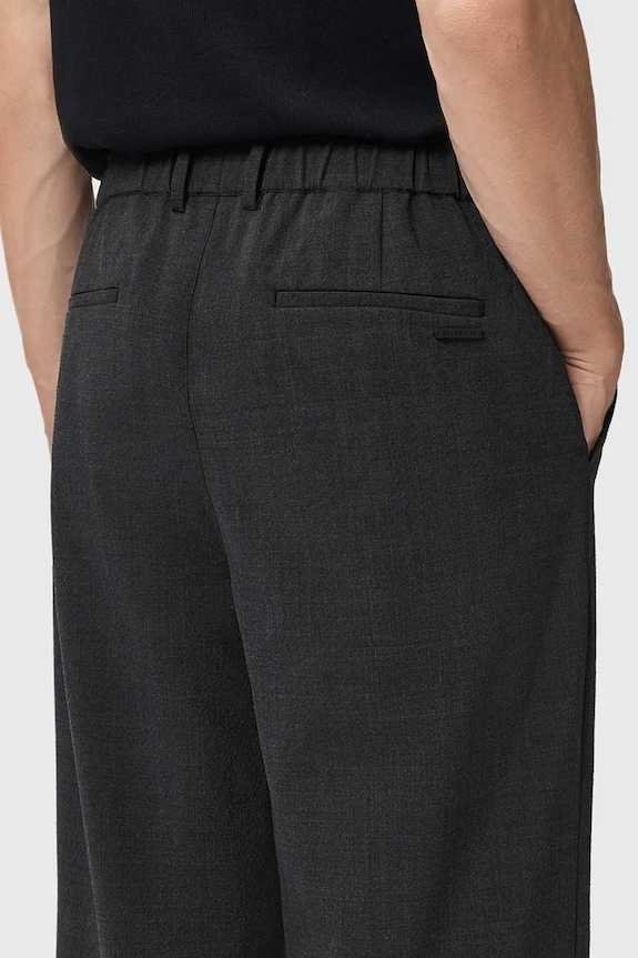 AllSaints pantaloni cu lână gri M023TD