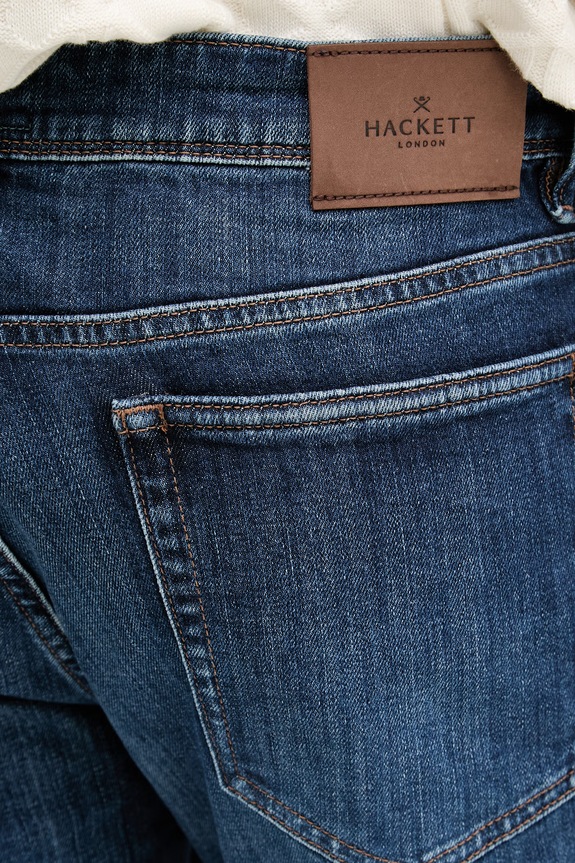Hackett London rifle slim fit pánske modrá HM212696R