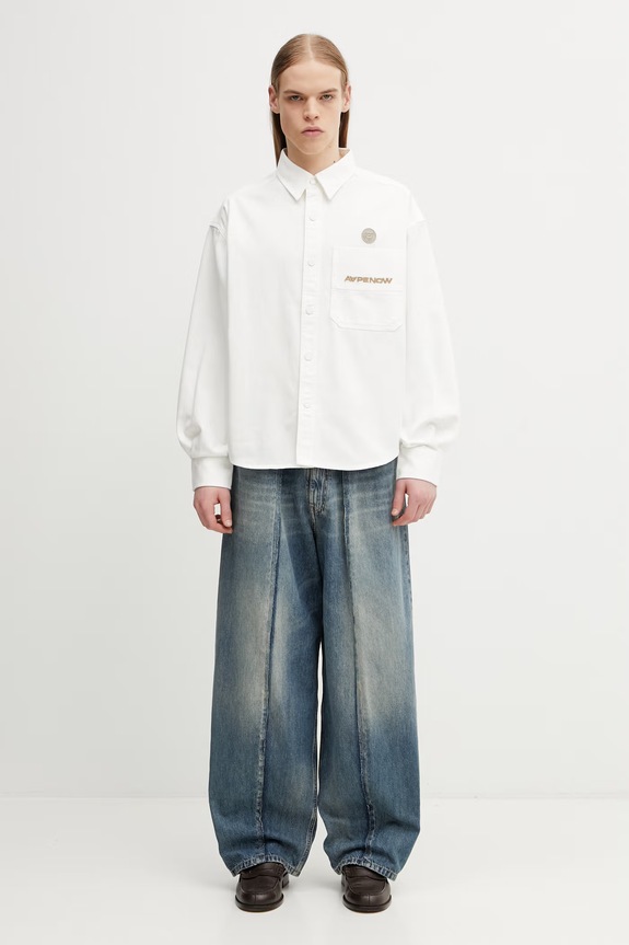 MM6 Maison Margiela blugi relaxed fit pentru bărbați SH0LA0011.M30055.961 albastru