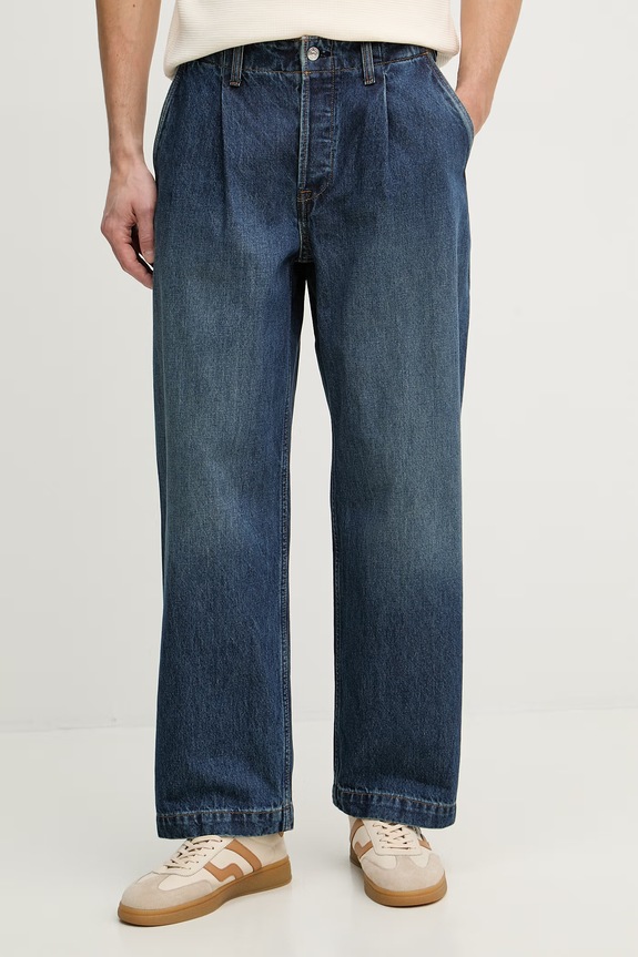 Calvin Klein Jeans blugi barrel pentru bărbați bleumarin LV04RF932G