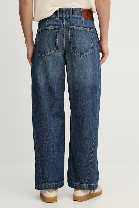 Îmbrăcăminte Calvin Klein Jeans blugi barrel pentru bărbați LV04RF932G bleumarin