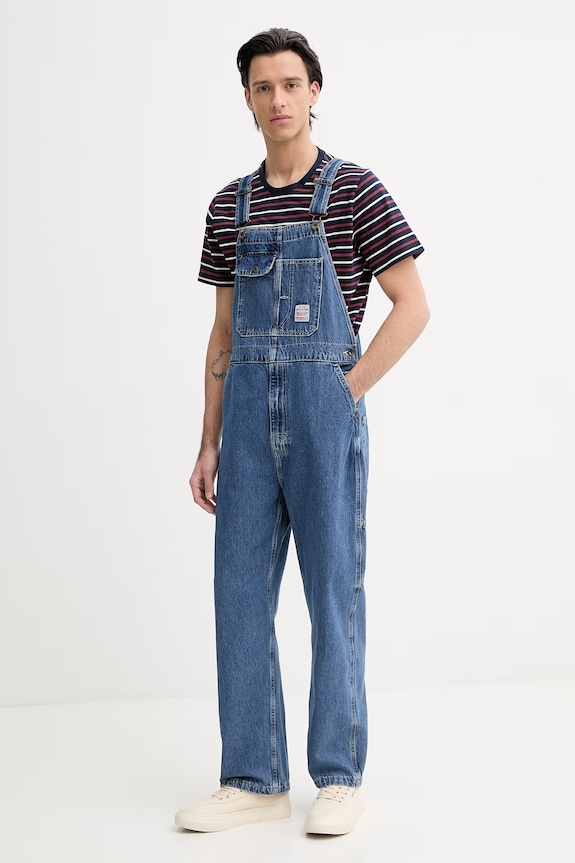 Levi's salopette di jeans LOOSE OVERALLS x WORKWEAR 0057W blu SS26