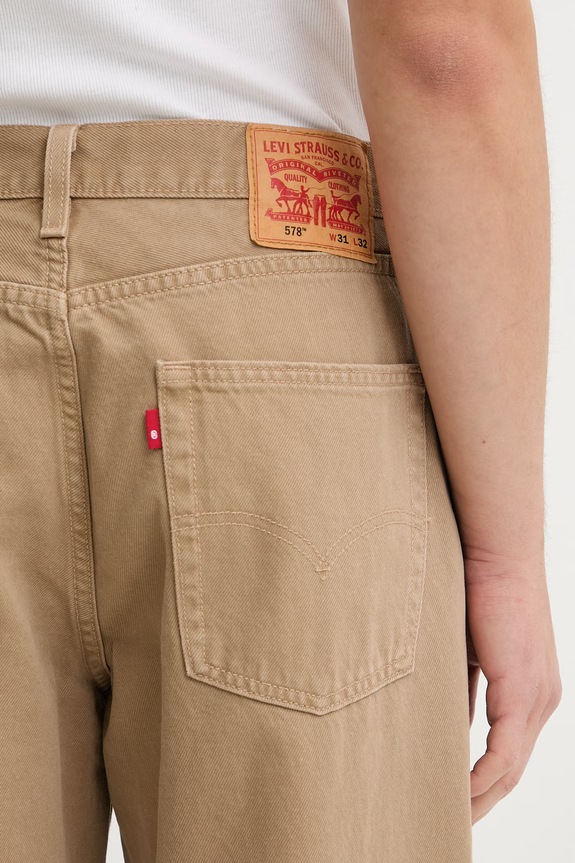 Βαμβακερό τζιν Levi's 578™ BAGGY καφέ A4750.0064