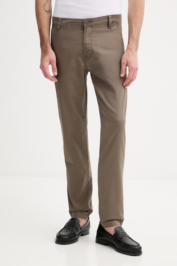 Nohavice s prímesou ľanu Levi's XX CHINO STD II chinos hnedá 17196.0198