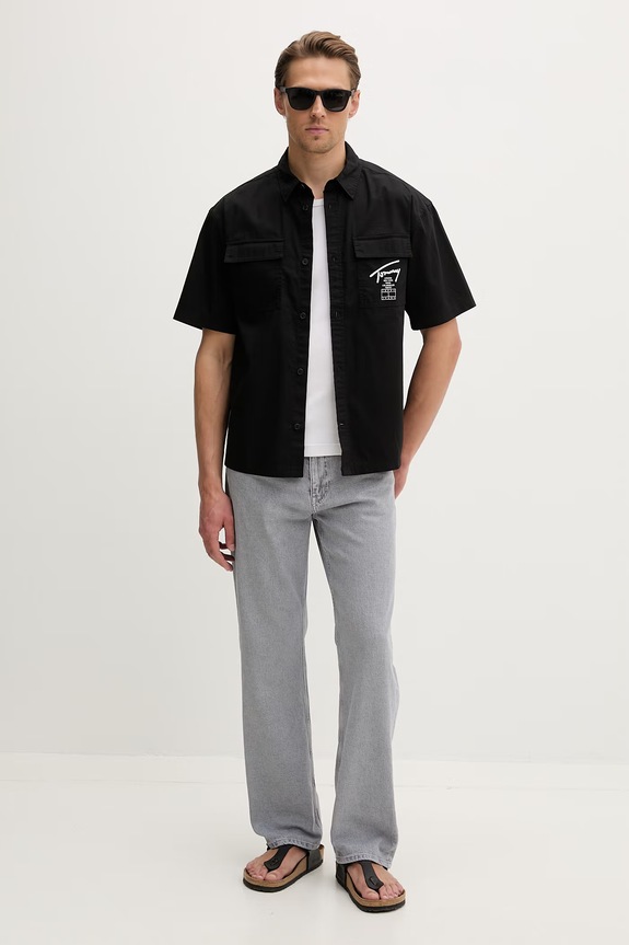Tommy Jeans jeansy straight męskie DM0DM22868 szary SS26