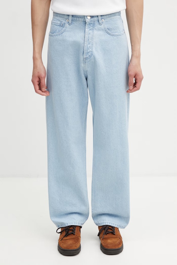 Maison Kitsuné regular fit džíny pánské modrá QM01102WD4022