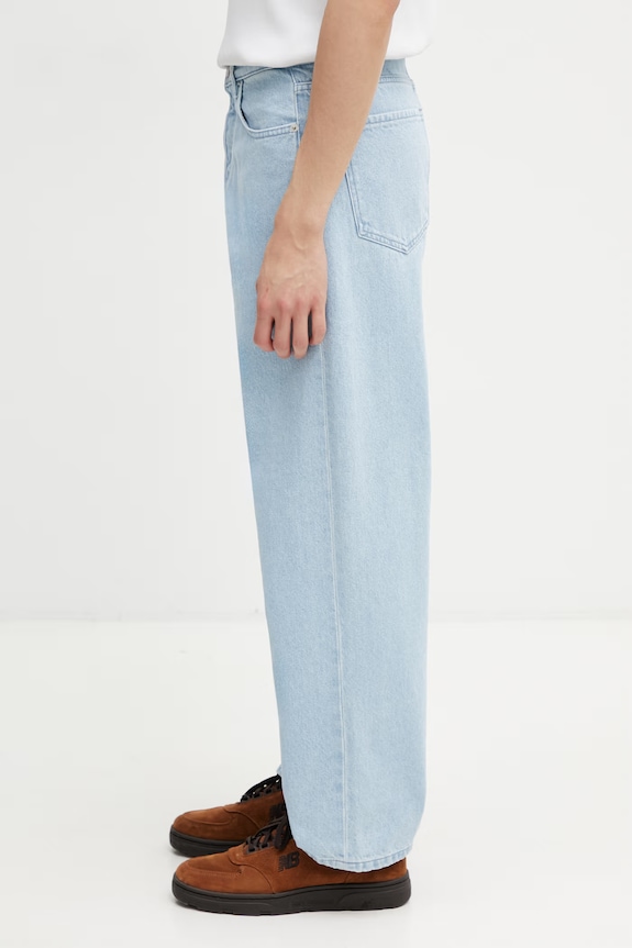 Maison Kitsuné regular fit džíny pánské QM01102WD4022 modrá SS26
