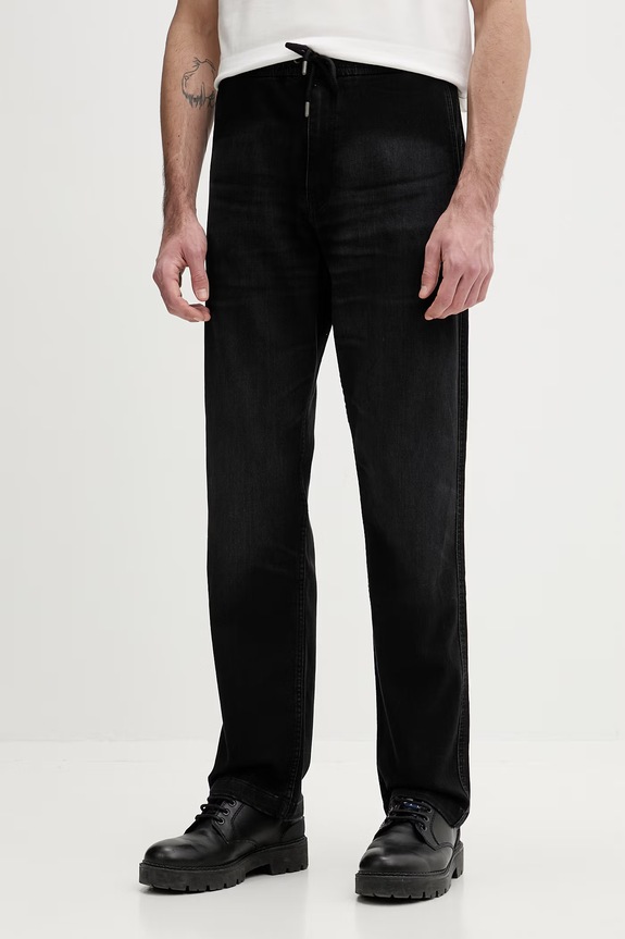 Guess Jeans jogger hlače muške od trapera crna M6GA0I.D8003