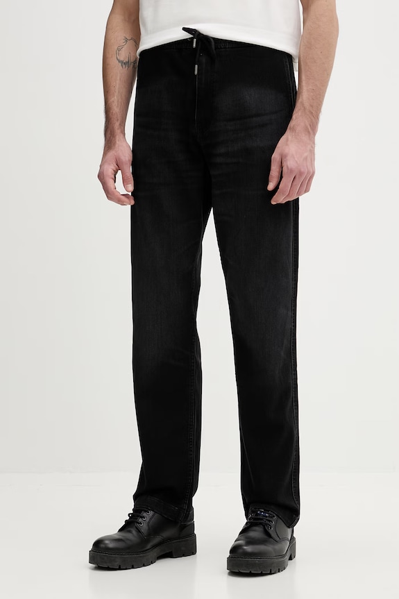 Guess Jeans Παντελόνι jogger Ανδρικό ντένιμο μαύρο M6GA0I.D8003