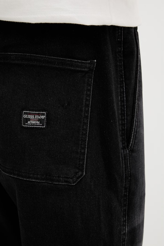 Guess Jeans jogger hlače muške od trapera crna M6GA0I.D8003