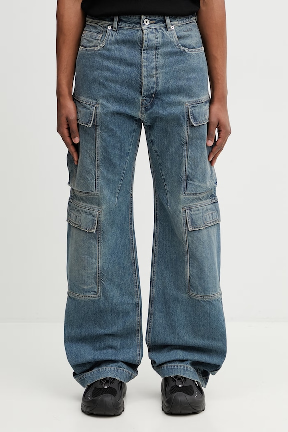 Rick Owens DRKSHDW Double Cargo blugi relaxed fit pentru bărbați albastru DU01F4361.DWB