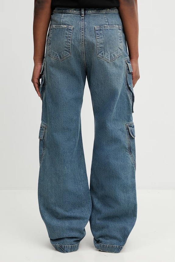 Îmbrăcăminte Rick Owens DRKSHDW Double Cargo blugi relaxed fit pentru bărbați DU01F4361.DWB albastru