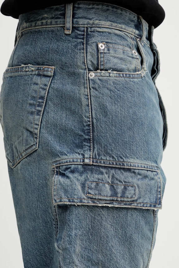 Rick Owens DRKSHDW Double Cargo blugi relaxed fit pentru bărbați albastru DU01F4361.DWB