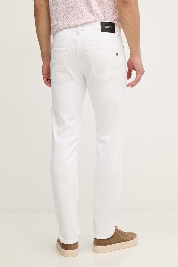 Odjeća BOSS slim fit traperice za muškarce Delaware 50561555 bijela