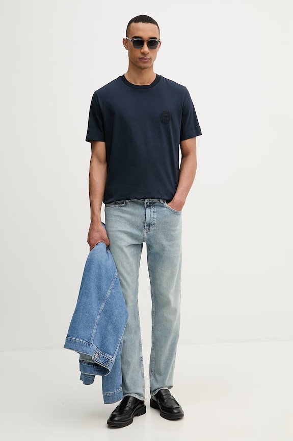 BOSS jeansy męskie OGDEN 50567638 niebieski SS26