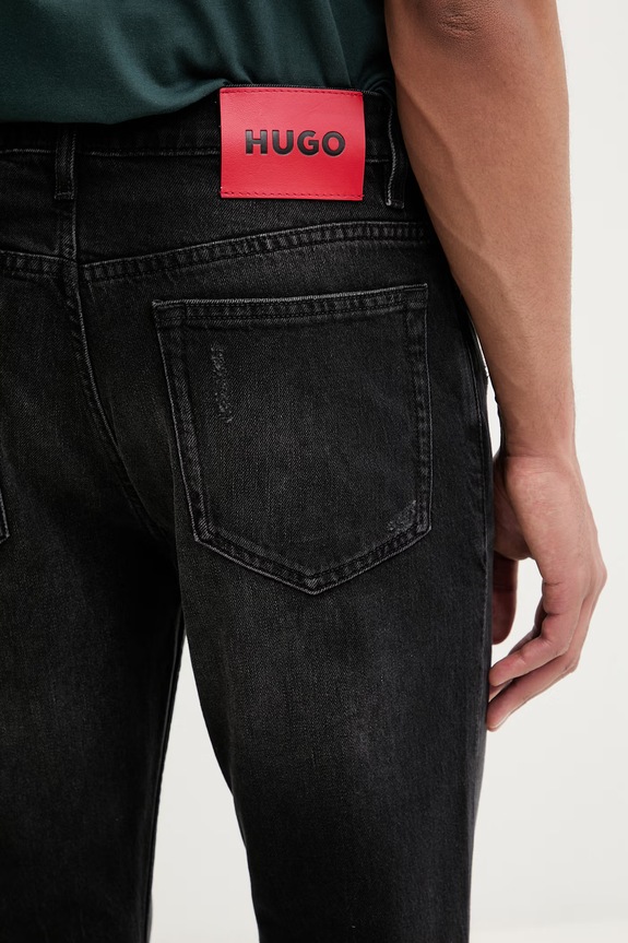 HUGO jeansy slim fit męskie HUGO 708 czarny 50556098