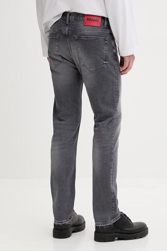 Odjeća HUGO slim fit traperice za muškarce 708 50556103 siva