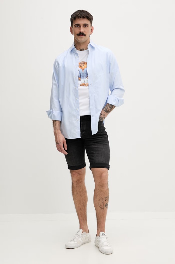 HUGO šortky pánske rifľové HUGO 634/S 50561639 čierna SS26
