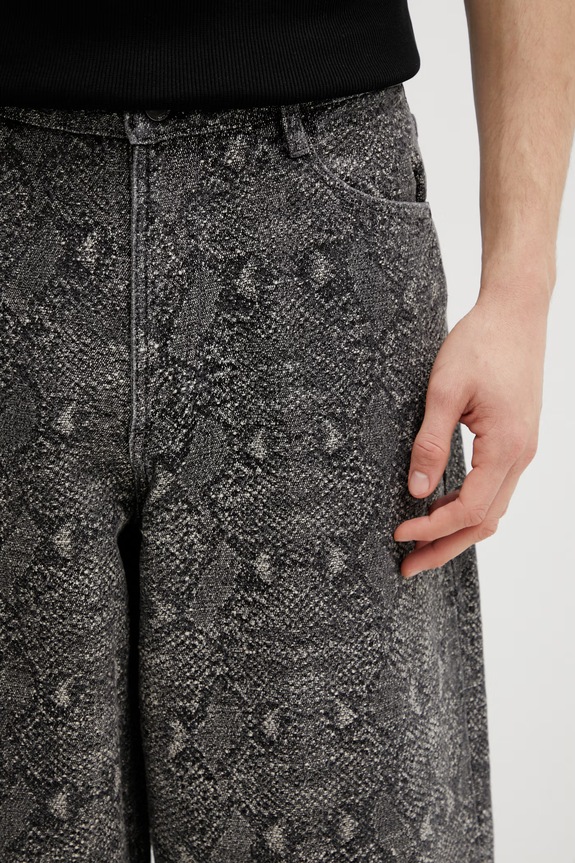 Rifle Daily Paper denim snake oversized sivá 2610003