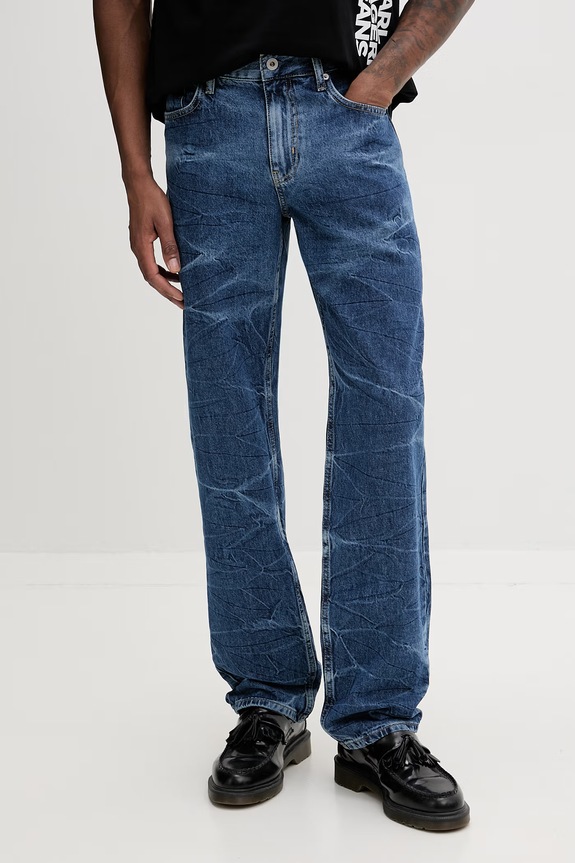 Karl Lagerfeld Jeans blugi drepți pentru bărbați albastru B2M10109