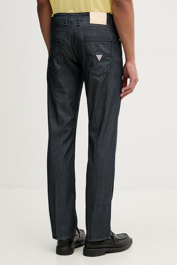 Oblečenie Guess nohavice slim fit pánske s bavlnou ANGELS M6GAN2.W1698 tmavomodrá