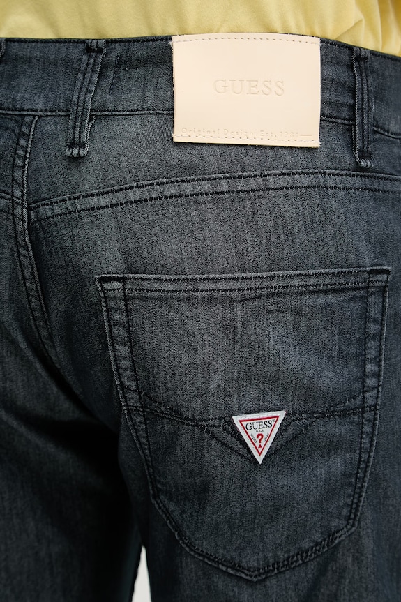 Guess nohavice slim fit pánske s bavlnou ANGELS tmavomodrá M6GAN2.W1698