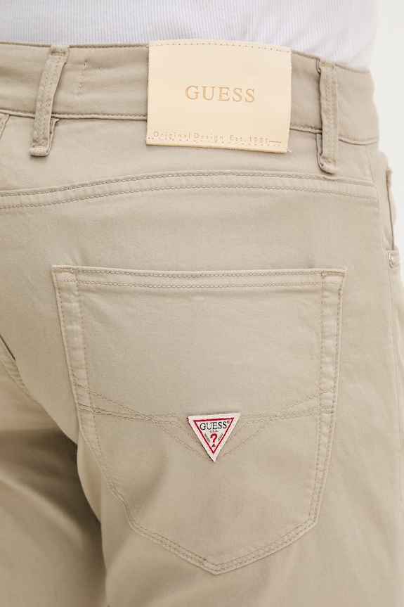 Guess панталон slim fit мъжки с памук ANGELS бежов M6GAN2.W1698