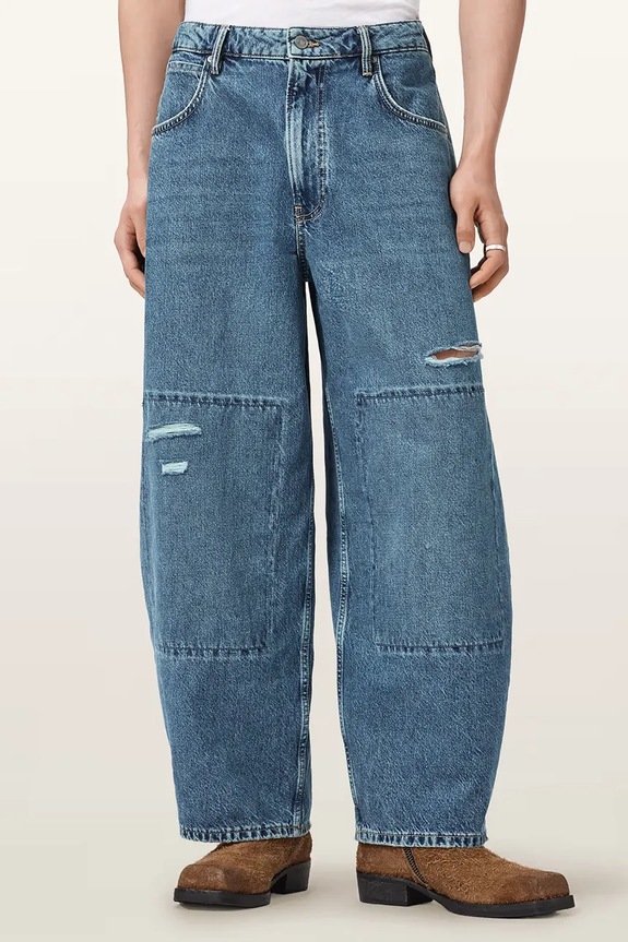 AllSaints jeans barrel da uomo BARREL SLOUCH blu M005EE
