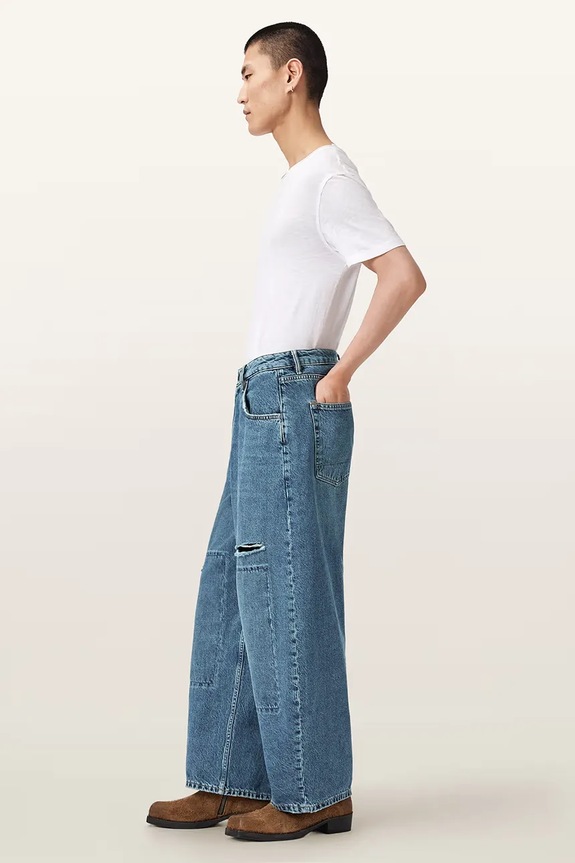 AllSaints jeans barrel da uomo BARREL SLOUCH M005EE blu