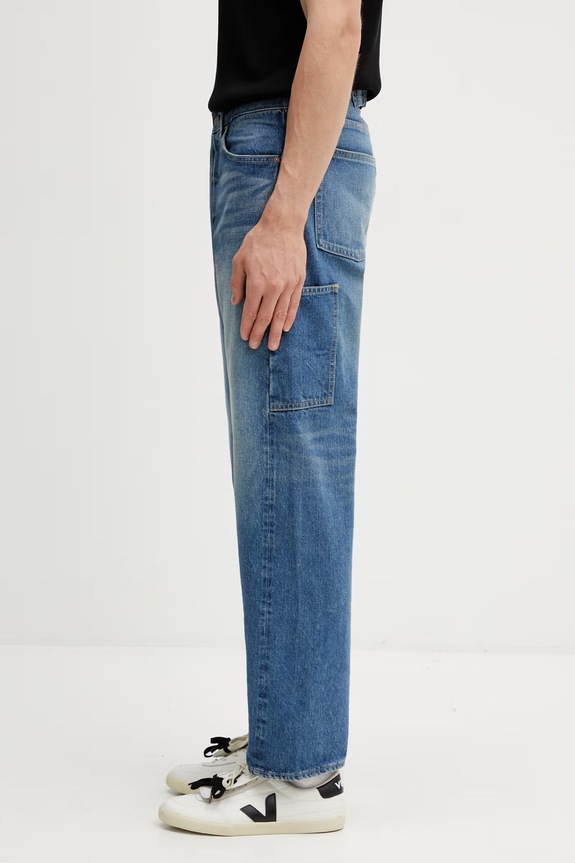 Human Made MENS WOVEN DENIM PANTS 6 relaxed fit džíny pánské HM31PT002 modrá SS26