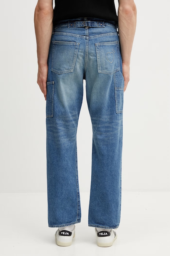 Oblečení Human Made MENS WOVEN DENIM PANTS 6 relaxed fit džíny pánské HM31PT002 modrá