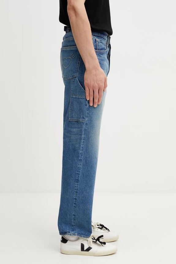 Human Made MENS WOVEN DENIM PANTS 6 relaxed fit džíny pánské modrá HM31PT002