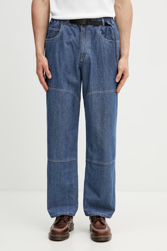 Gramicci JAPANESE CHAMBRAY DOUBLE KNEE loose jeans Men's blue G6SM.P015.