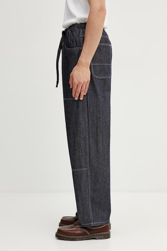 Gramicci JAPANESE CHAMBRAY DOUBLE KNEE loose jeans Men's G6SM.P015. navy SS26