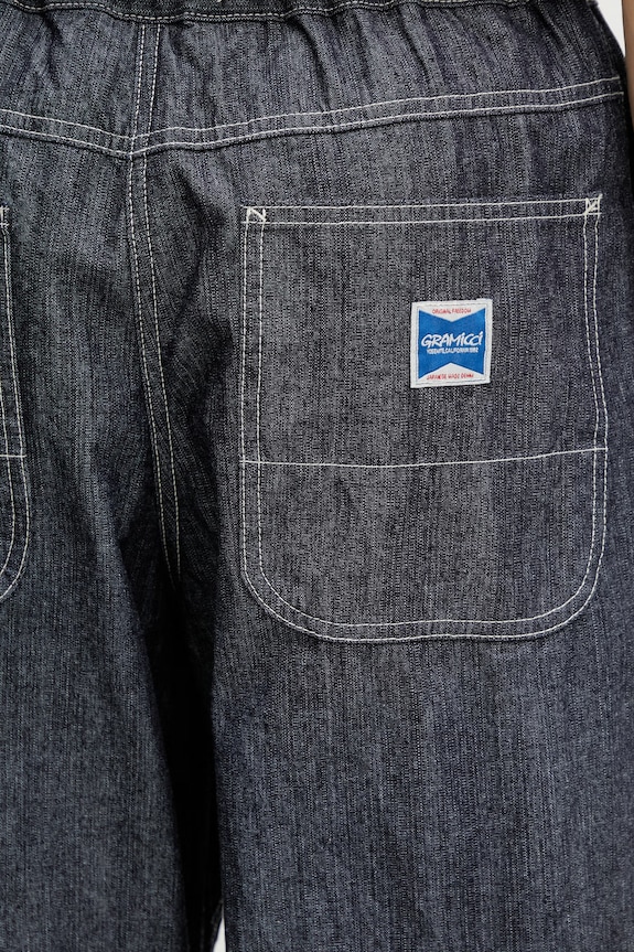 Gramicci JAPANESE CHAMBRAY DOUBLE KNEE loose jeans Men's navy G6SM.P015.