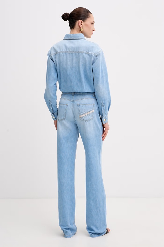 Abbigliamento Elisabetta Franchi tuta da donna in jeans TJ44D61E2 blu