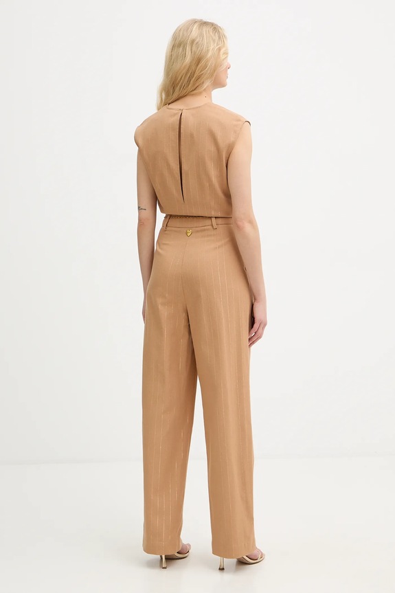 Ruházat Twinset kezeslábas vászonkeverékből 261LB2QDD barna