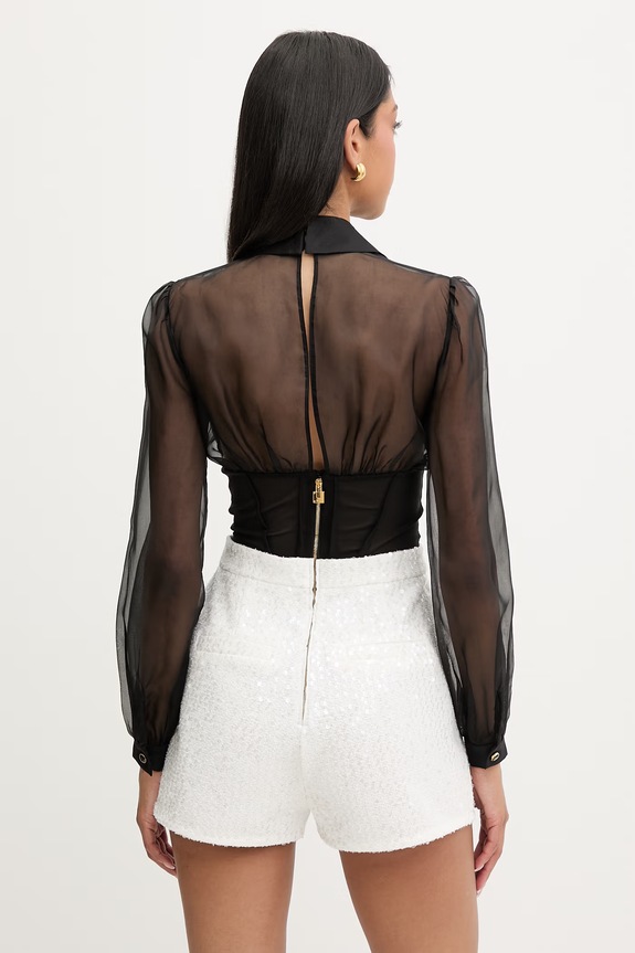 Одяг Elisabetta Franchi комбінезон жіночий з шовком TU06462E2 чорний