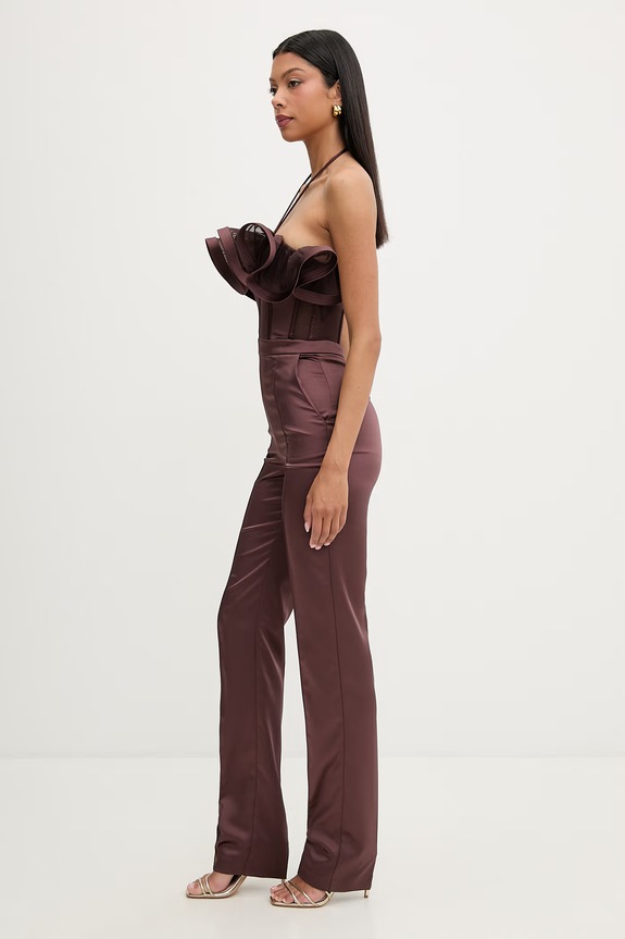 Elisabetta Franchi комбінезон із рюшами жіночий TU06562E2 коричневий SS26