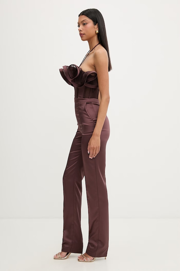 Elisabetta Franchi комбінезон із рюшами жіночий TU06562E2 коричневий SS26