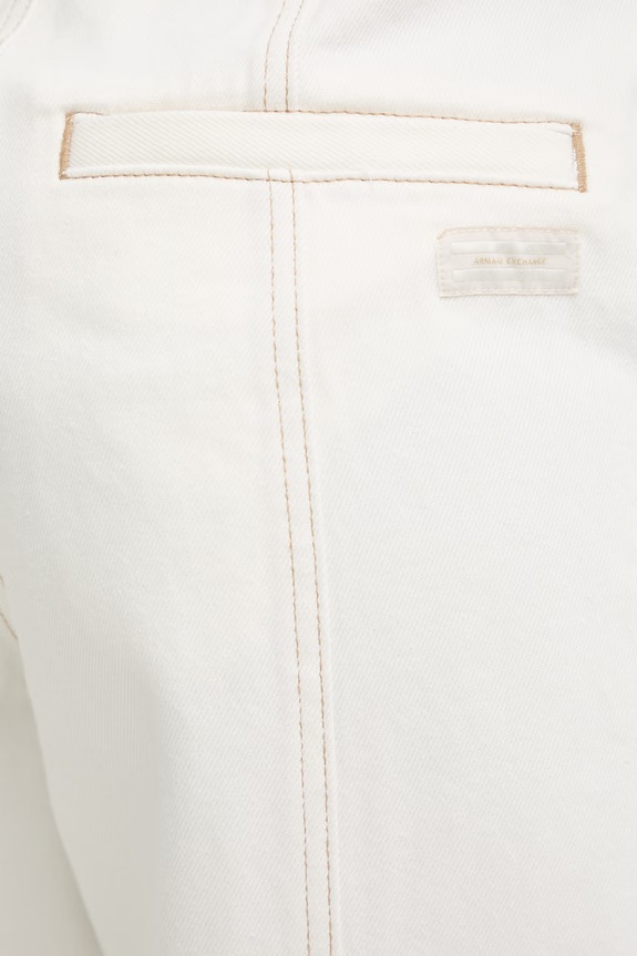 Armani Exchange overal bez ramienok dámsky rifľový XW002255.AF21335 béžová