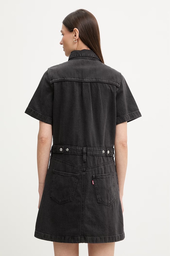 Oblečenie Levi's šaty rifľové SS LOGAN WESTERN 005I6 čierna