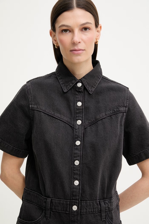 Levi's šaty rifľové SS LOGAN WESTERN čierna 005I6