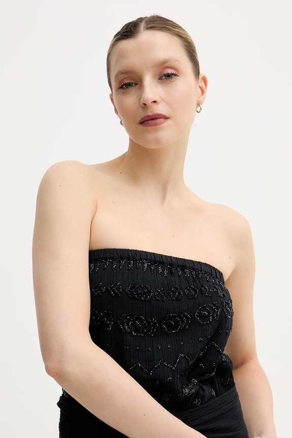 Lola Casademunt Ολόσωμη φόρμα χωρίς μανίκια γυναικεία βαμβακεία μαύρο LS2616023